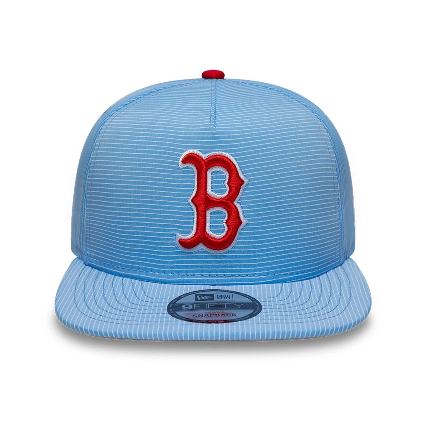 This is a Boston Red Sox Pinstripe Ripstop Blue 9FIFTY A-Frame Snapback Adjustable Cap 3