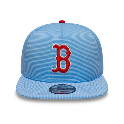 This is a Boston Red Sox Pinstripe Ripstop Blue 9FIFTY A-Frame Snapback Adjustable Cap 3