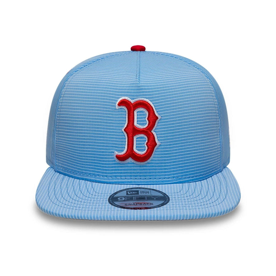 This is a Boston Red Sox Pinstripe Ripstop Blue 9FIFTY A-Frame Snapback Adjustable Cap 3