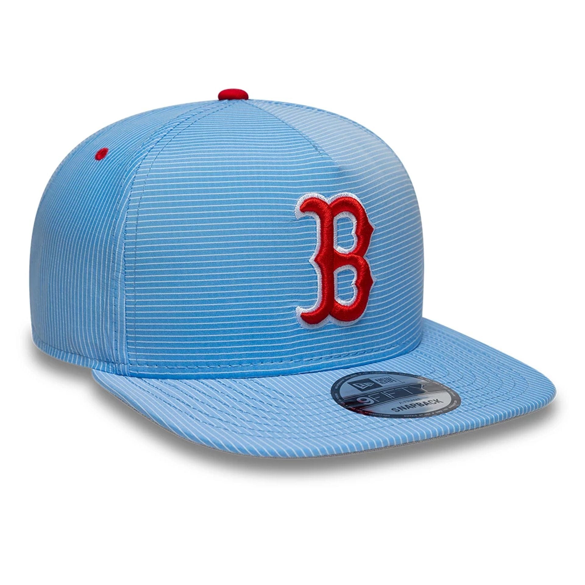 This is a Boston Red Sox Pinstripe Ripstop Blue 9FIFTY A-Frame Snapback Adjustable Cap 4