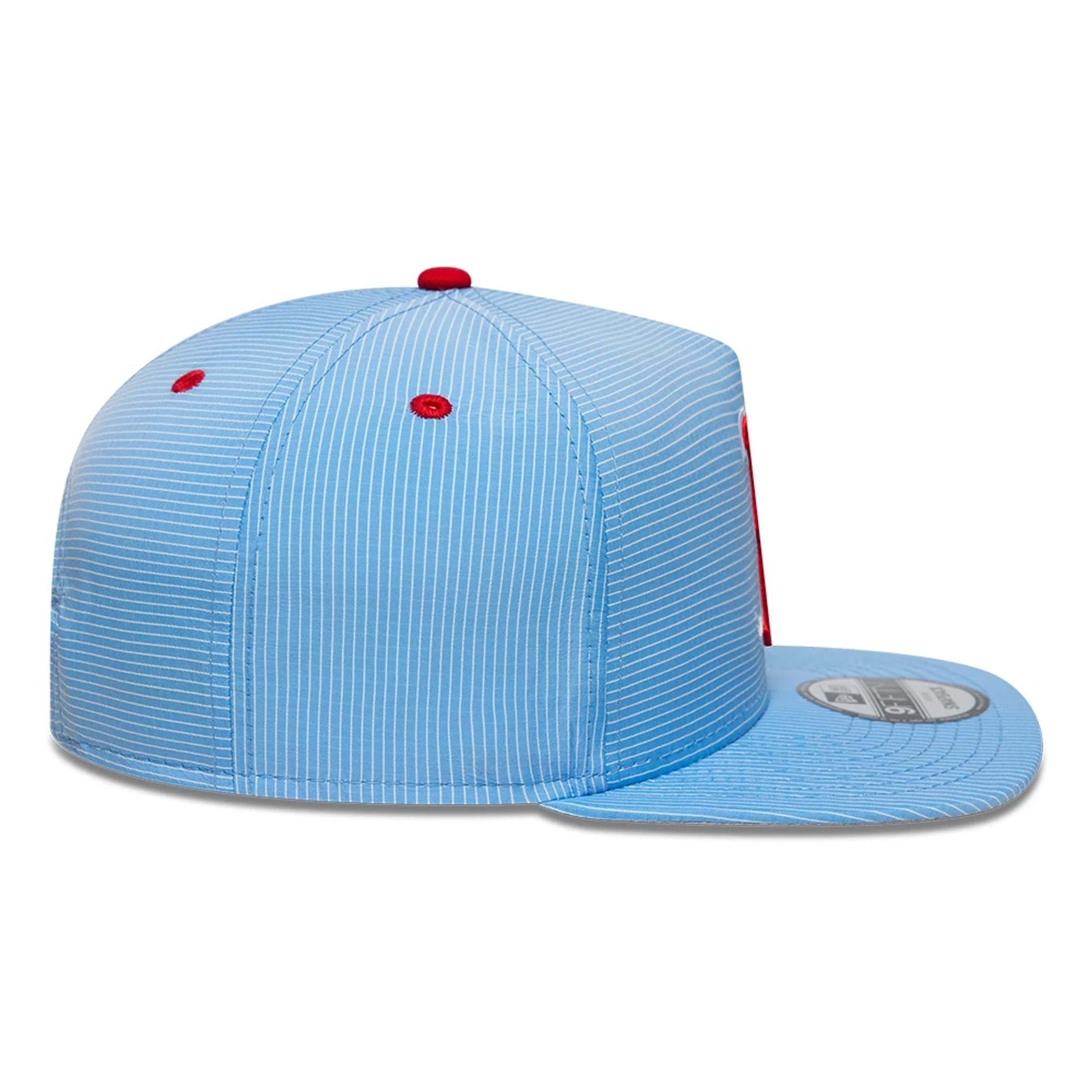 This is a Boston Red Sox Pinstripe Ripstop Blue 9FIFTY A-Frame Snapback Adjustable Cap 7