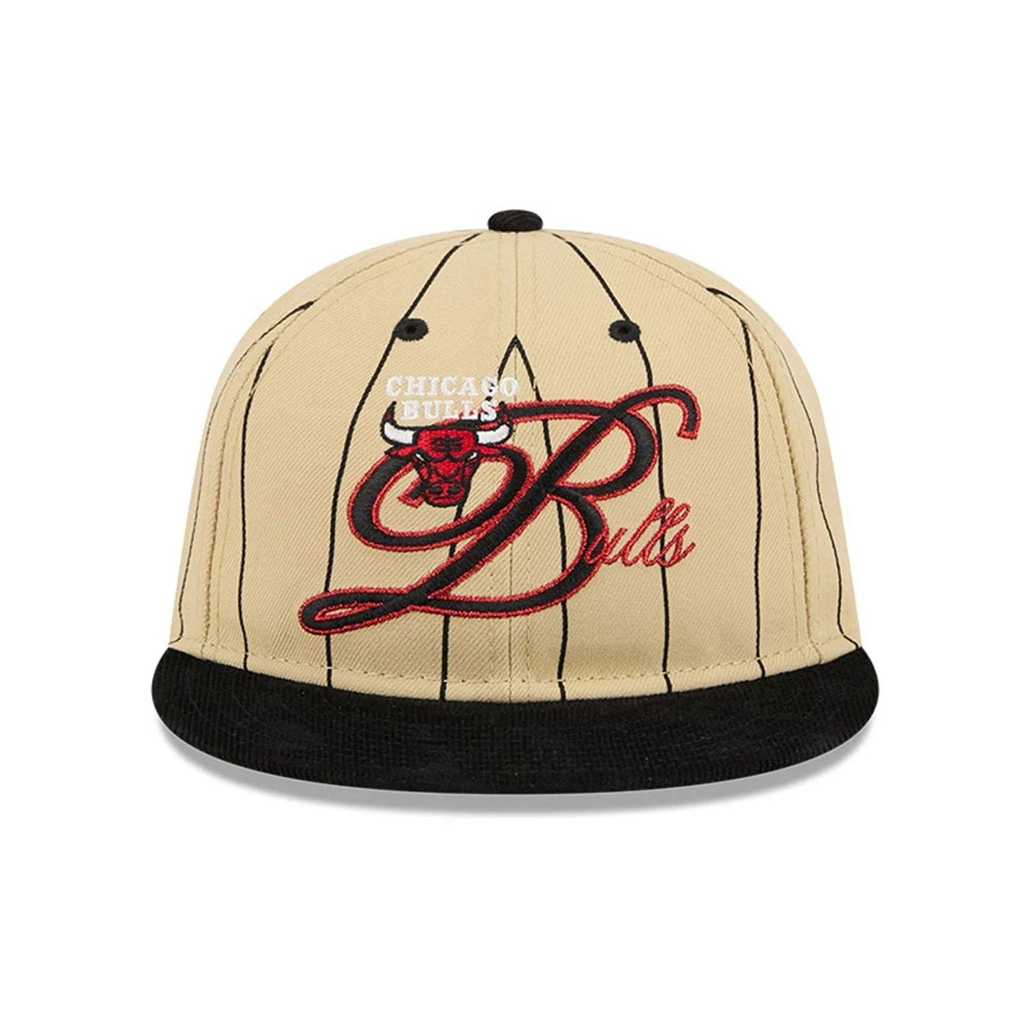 This is a Chicago Bulls Pinstripe Script Cream Retro Crown 9FIFTY Adjustable Cap 3