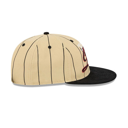 This is a Chicago Bulls Pinstripe Script Cream Retro Crown 9FIFTY Adjustable Cap 6