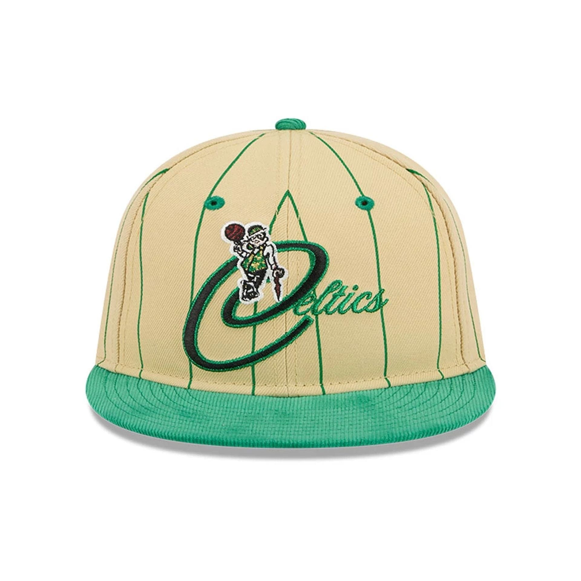 This is a Boston Celtics Pinstripe Script Cream Retro Crown 9FIFTY Adjustable Cap 3