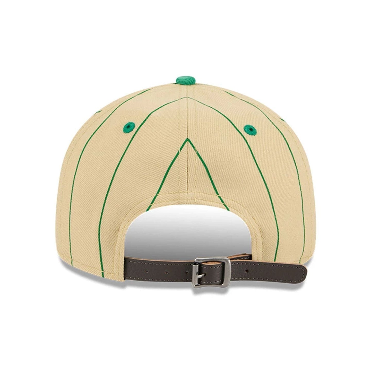 This is a Boston Celtics Pinstripe Script Cream Retro Crown 9FIFTY Adjustable Cap 5