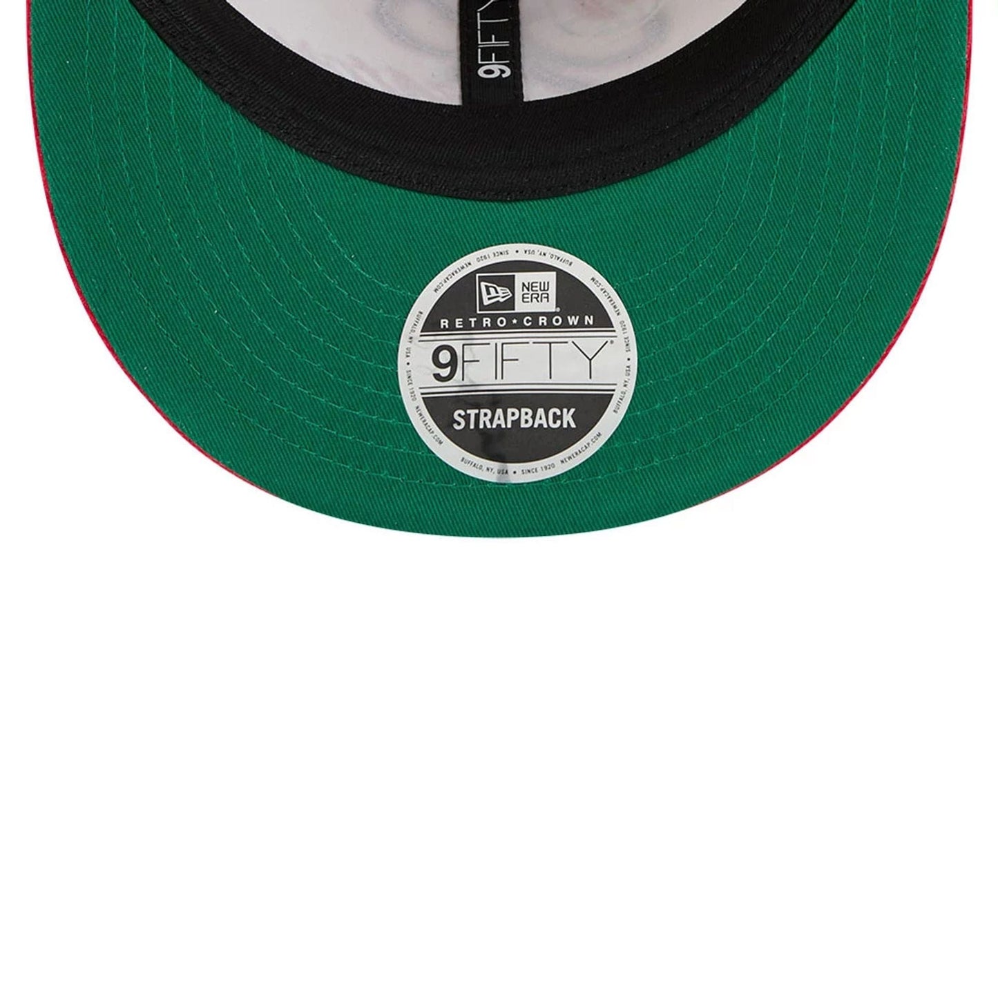 This is a Toronto Raptors Pinstripe Script Cream Retro Crown 9FIFTY Adjustable Cap 2