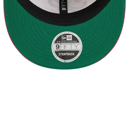 This is a Toronto Raptors Pinstripe Script Cream Retro Crown 9FIFTY Adjustable Cap 2