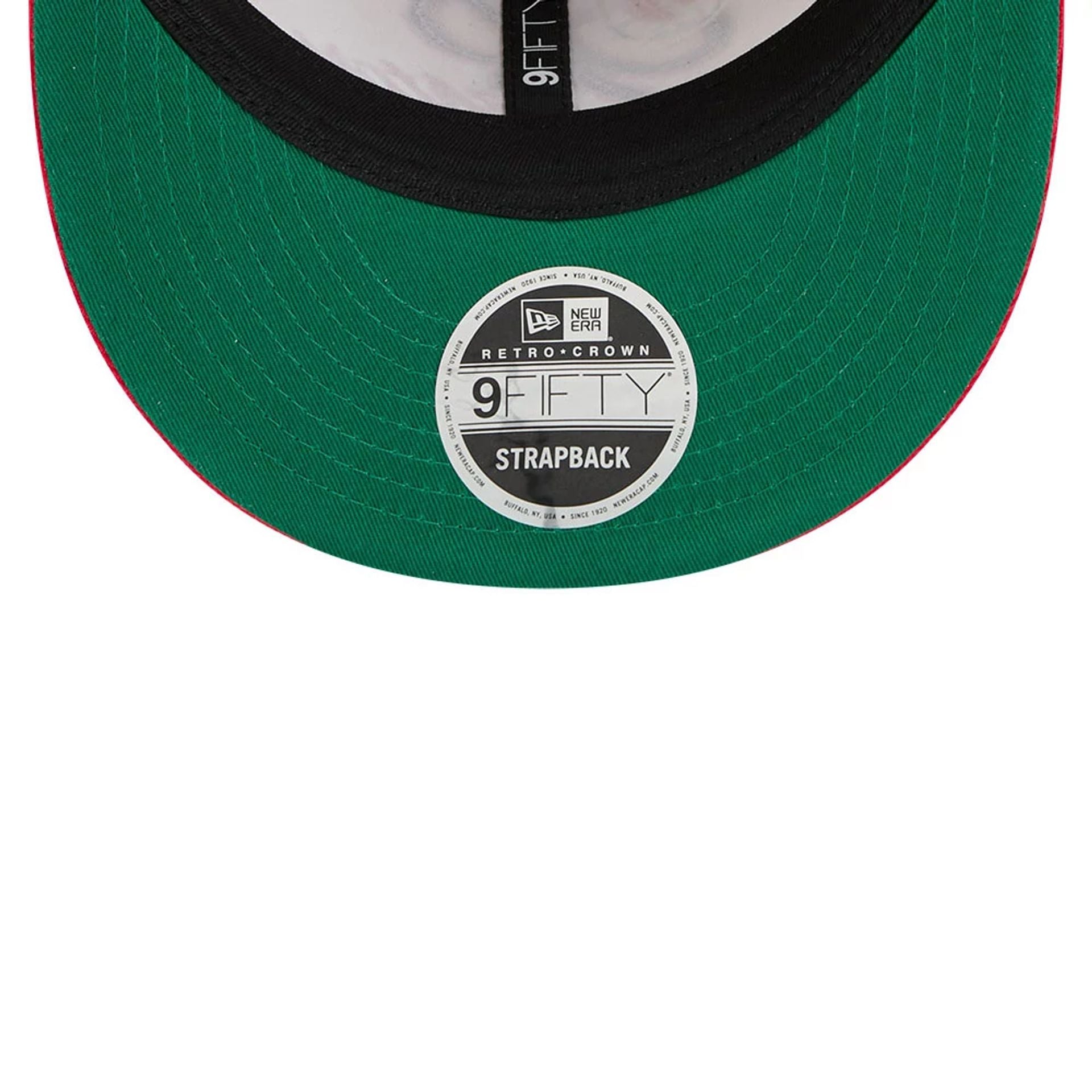 This is a Toronto Raptors Pinstripe Script Cream Retro Crown 9FIFTY Adjustable Cap 2