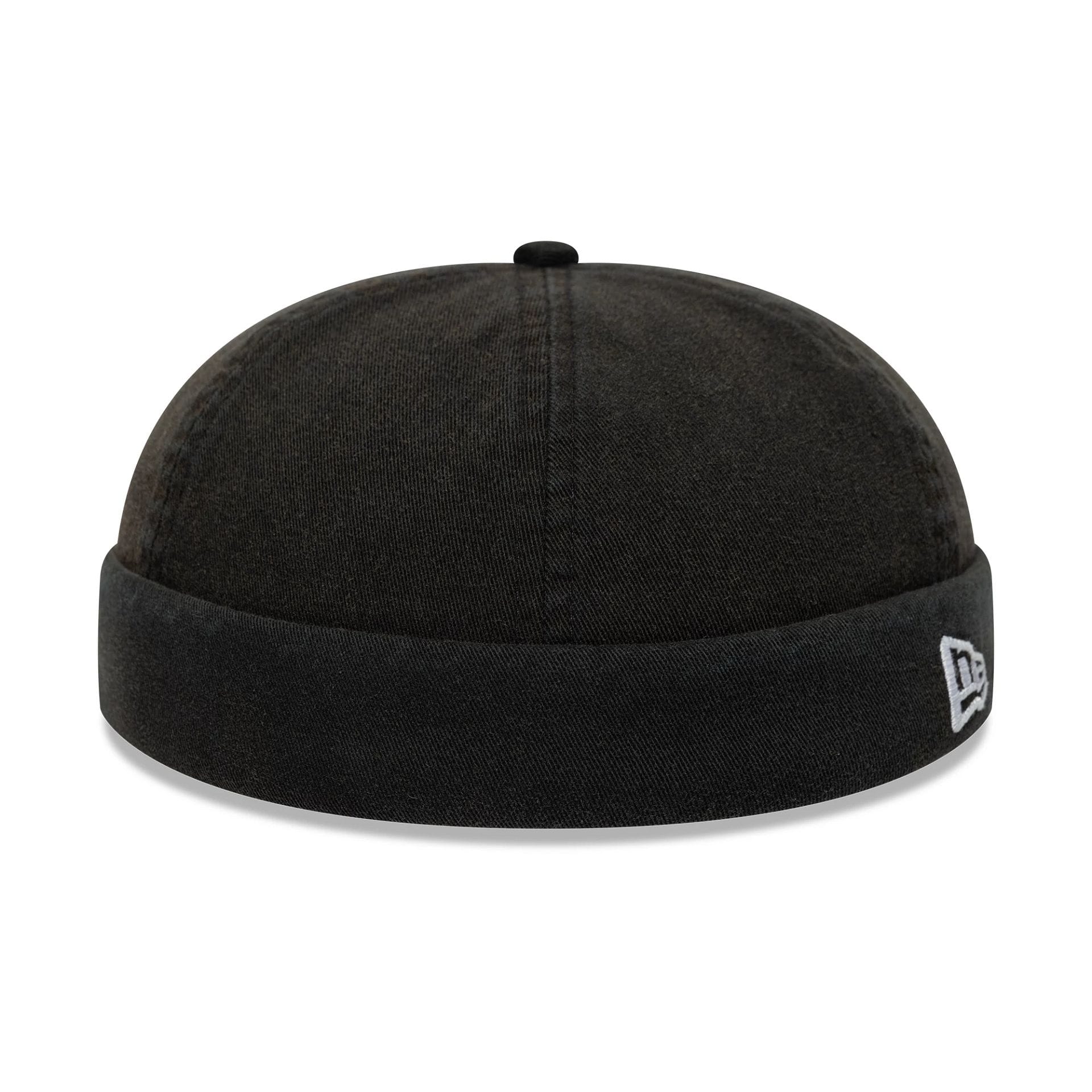 This is a New Era Washed Cotton Black Docker Adjustable Hat 1