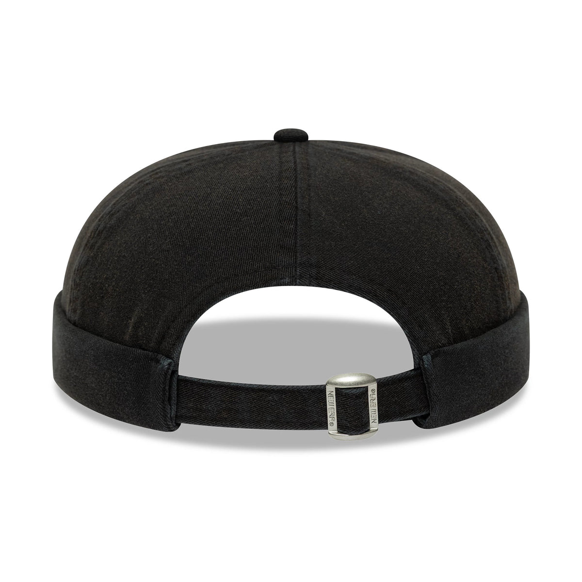 This is a New Era Washed Cotton Black Docker Adjustable Hat 2