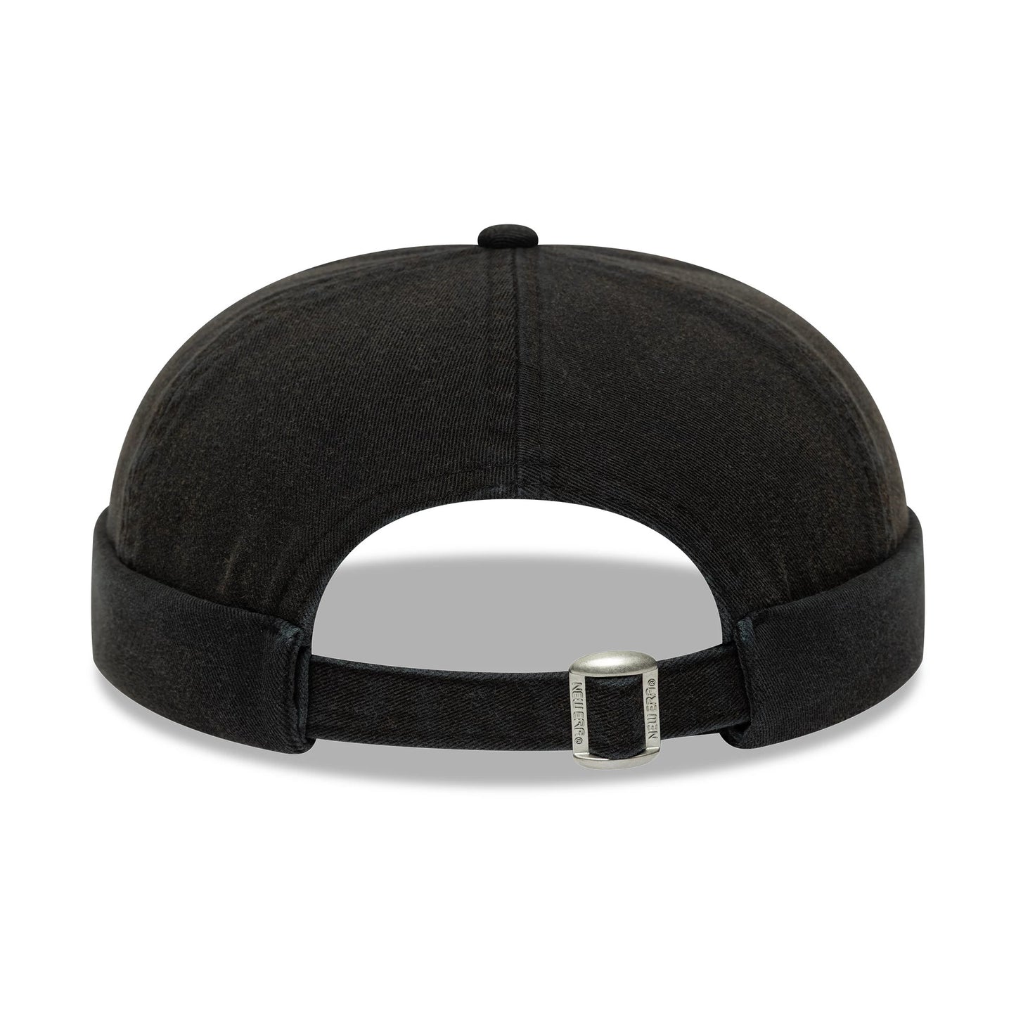 This is a New Era Washed Cotton Black Docker Adjustable Hat 2