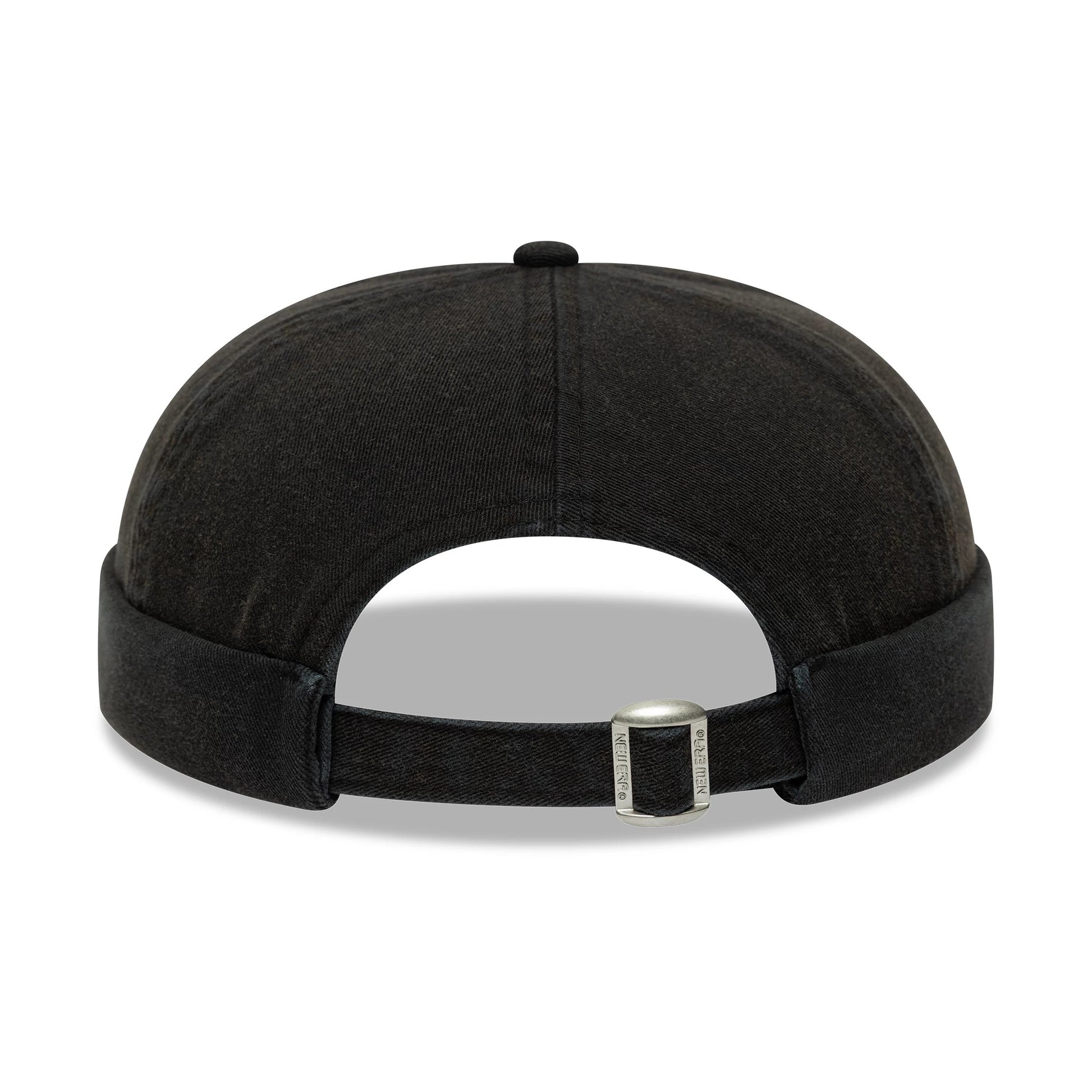 This is a New Era Washed Cotton Black Docker Adjustable Hat 2