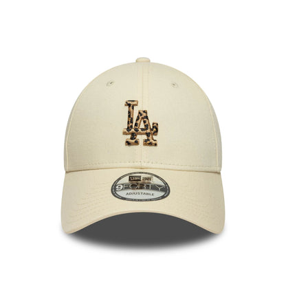 This is a LA Dodgers MLB Animal Infill Light Beige 9FORTY Adjustable Cap 2