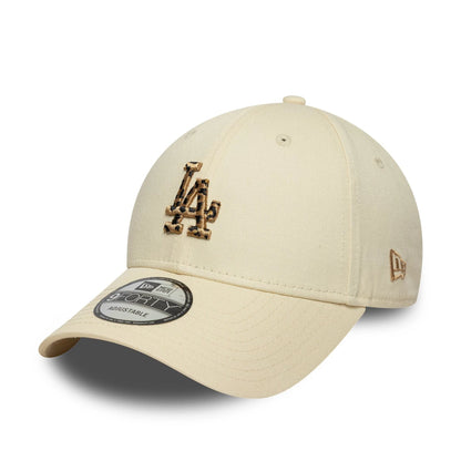 This is a LA Dodgers MLB Animal Infill Light Beige 9FORTY Adjustable Cap 1