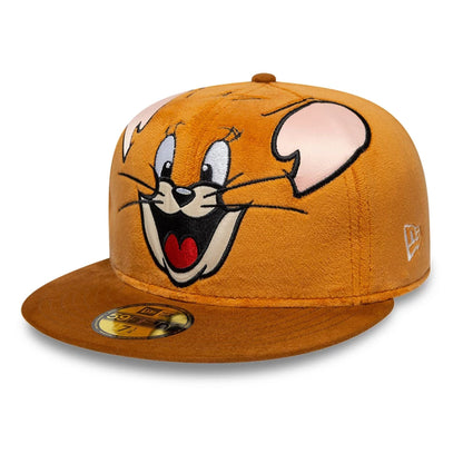 This is a Tom & Jerry Warner Brothers Face Beige 59FIFTY Fitted Cap 1