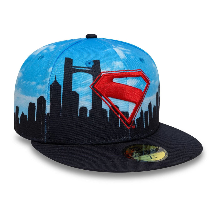 This is a Superman Skyline Pastel Blue 59FIFTY Fitted Cap 6