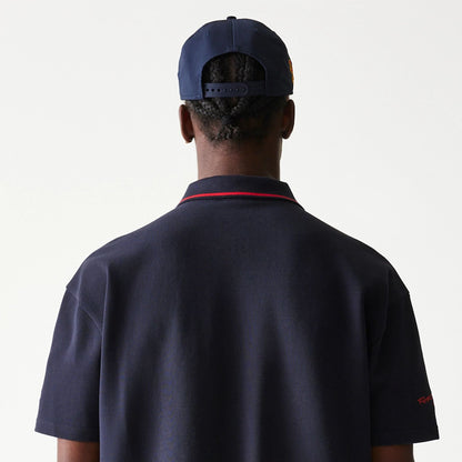 The Male model is wearing Red Bull Racing Dark Blue Polo T-Shirt 7