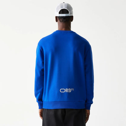 The Male model is wearing Red Bull Racing Blue Oversized Crew Neck Sweater 2
