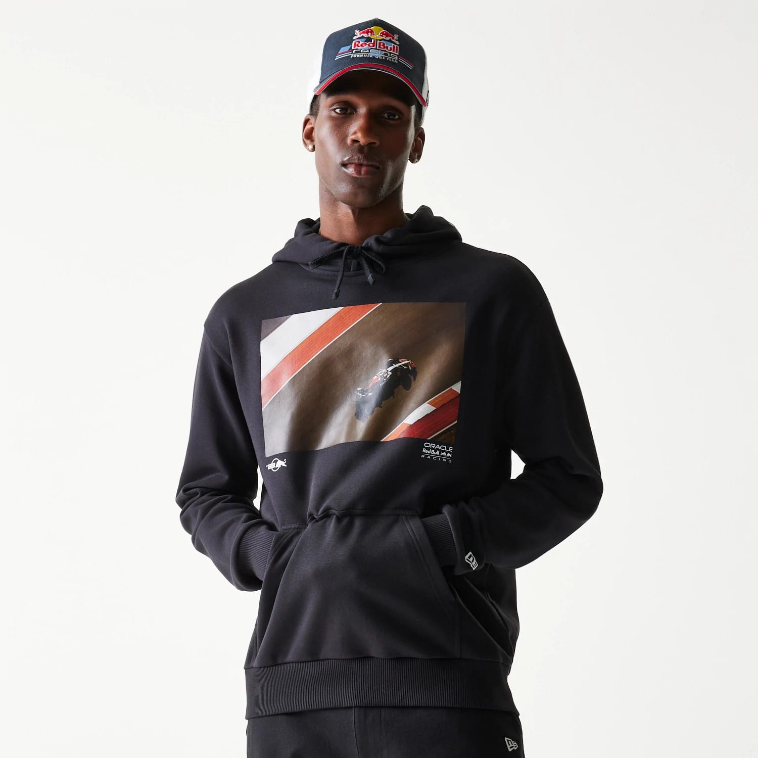 Red Bull Racing Black Oversized Pullover Hoodie | NEC EU