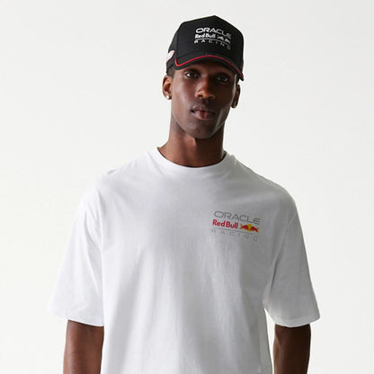 The Male model is wearing Red Bull Racing White Oversized T-Shirt 3