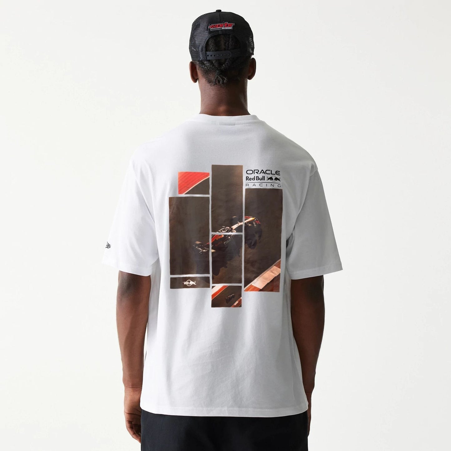 The Male model is wearing Red Bull Racing White Oversized T-Shirt 2
