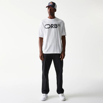 The Male model is wearing Red Bull Racing Profile White Oversized T-Shirt 8