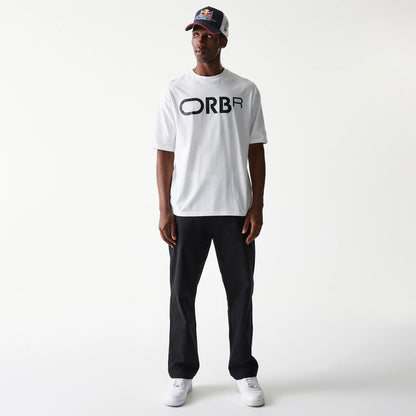 The Male model is wearing Red Bull Racing Profile White Oversized T-Shirt 8