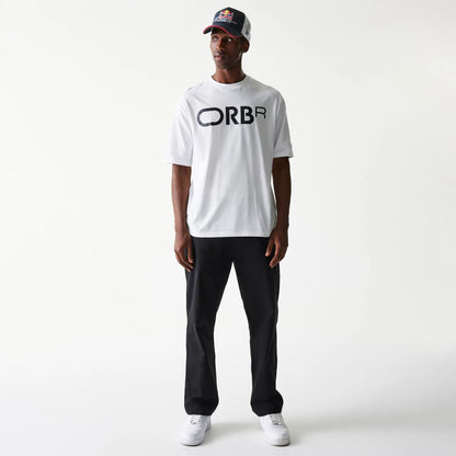 The Male model is wearing Red Bull Racing Profile White Oversized T-Shirt 8