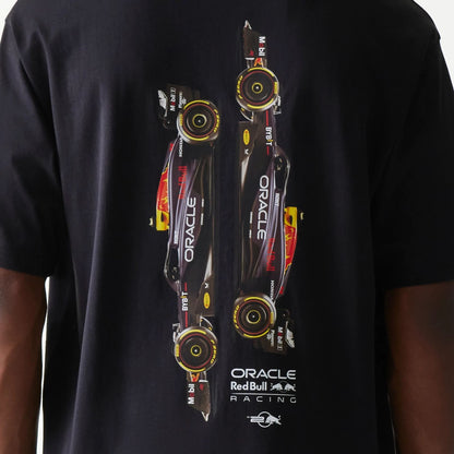 The Male model is wearing Red Bull Racing Profile Black Oversized T-Shirt 4