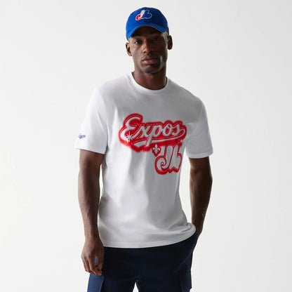 The Male model is wearing Montreal Expos OVO x MLB White T-Shirt 1