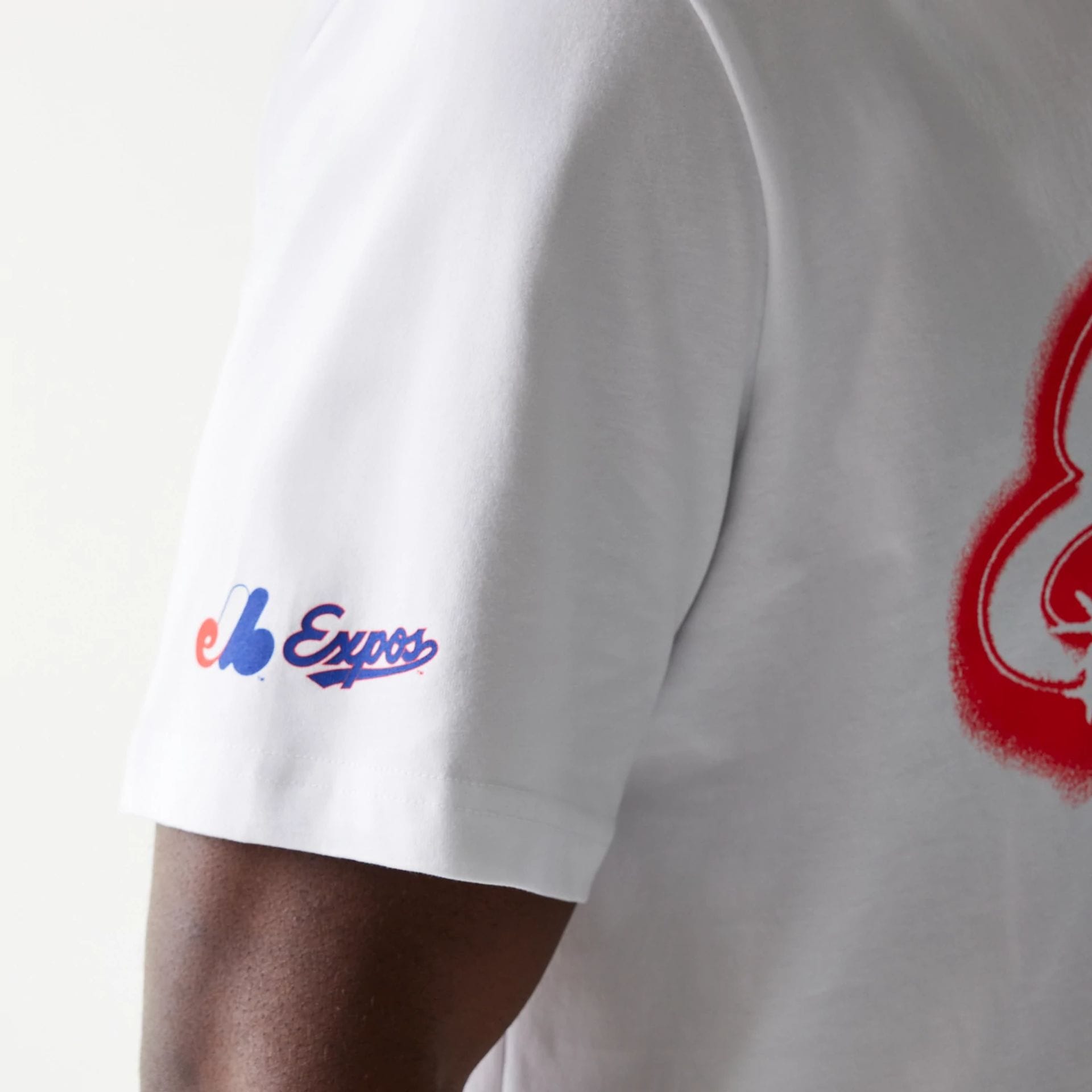 The Male model is wearing Montreal Expos OVO x MLB White T-Shirt 7