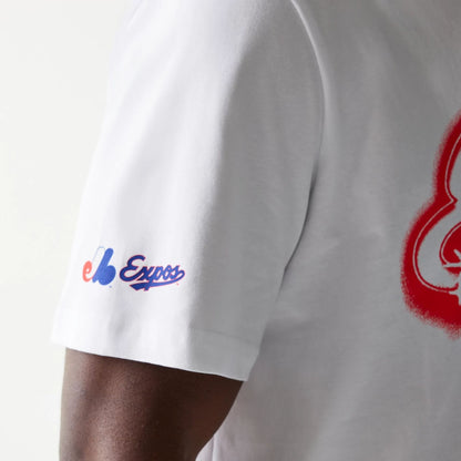 The Male model is wearing Montreal Expos OVO x MLB White T-Shirt 7