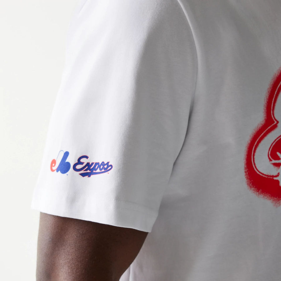 The Male model is wearing Montreal Expos OVO x MLB White T-Shirt 7