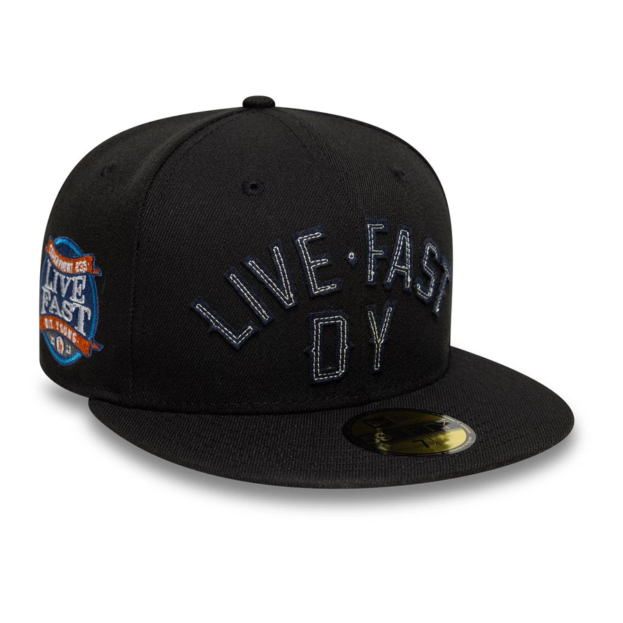 This is a LFDY x New Era Wordmark Black 59FIFTY Fitted Cap 1