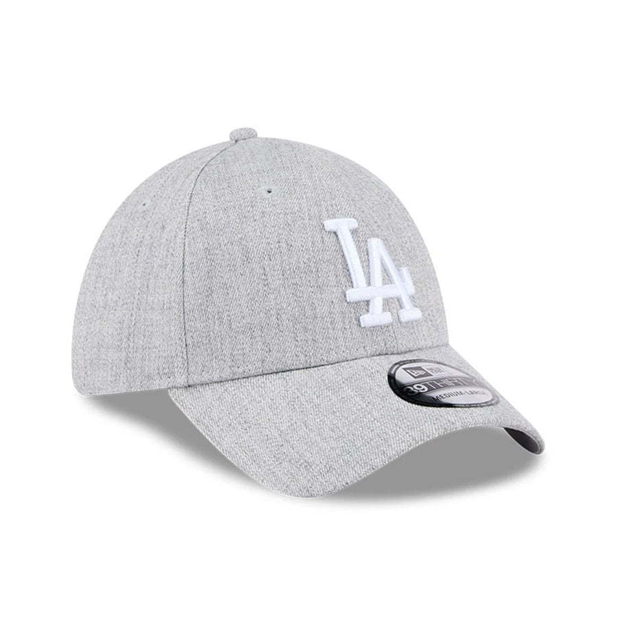 Pictured is this MLB Heather LA Dodgers 39THIRTY Stretch Fit cap in grey. 3
