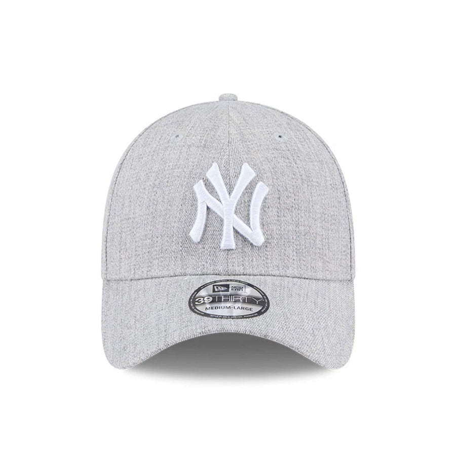 Pictured is this MLB Heather New York Yankees 39THIRTY Stretch Fit cap in grey. 2