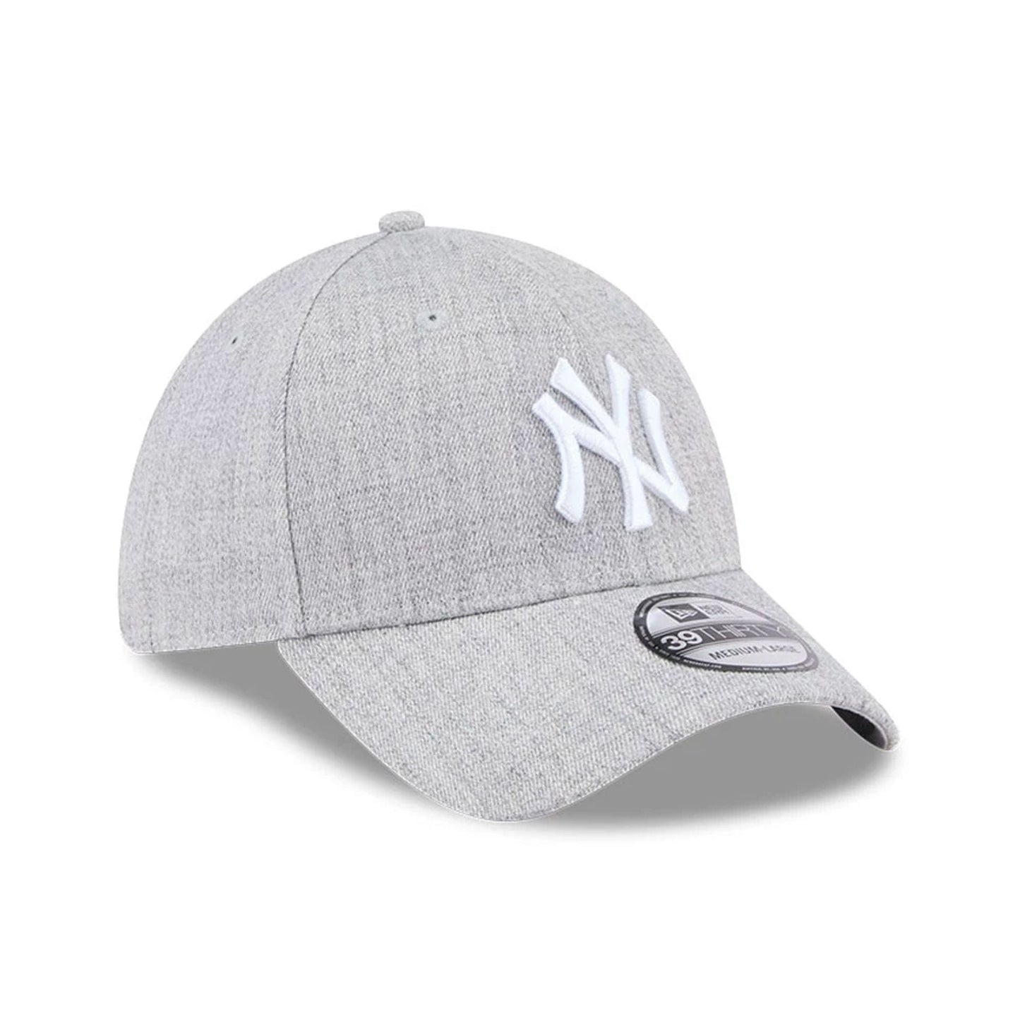 Pictured is this MLB Heather New York Yankees 39THIRTY Stretch Fit cap in grey. 3