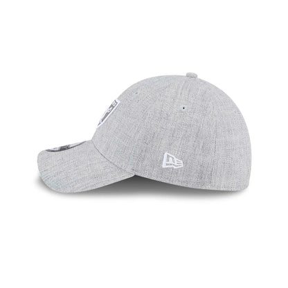 Pictured is this NFL Heather Las Vegas Raiders 39THIRTY Stretch Fit cap in grey. 4