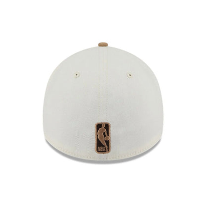 Pictured is this NBA Sandy Bay LA Lakers 39THIRTY A-Frame Stretch Fit cap in white. 7