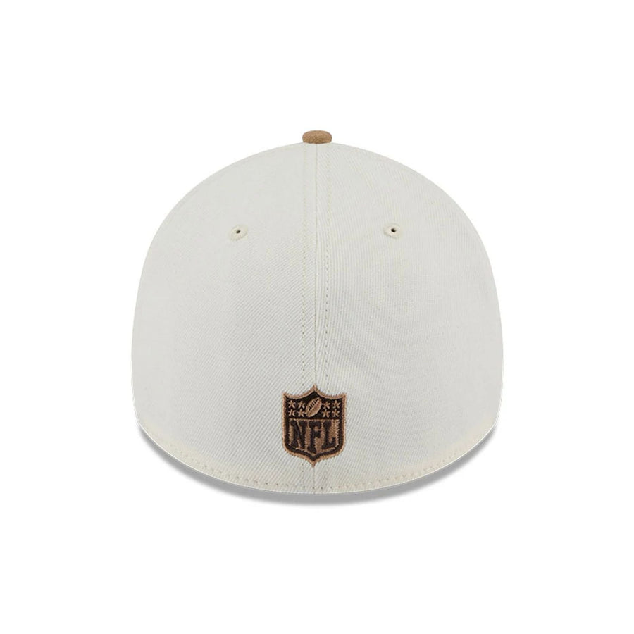 Pictured is this NFL Sandy Bay Kansas City Chiefs 39THIRTY A-Frame Stretch Fit cap in white. 7
