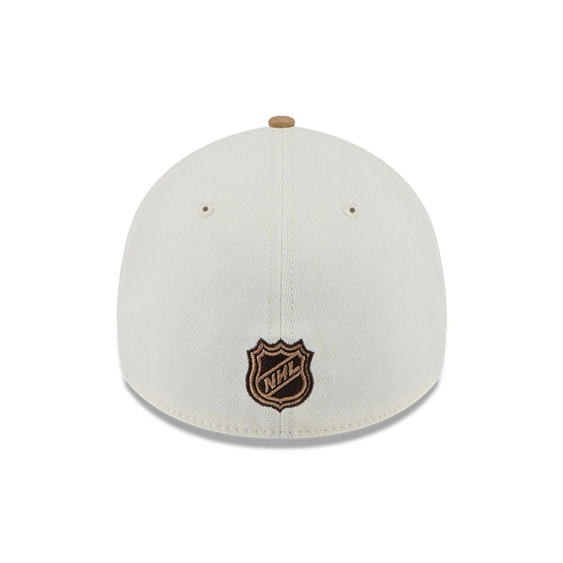 Pictured is this NHL Sandy Bay Anaheim Ducks 39THIRTY A-Frame Stretch Fit cap in white. 7