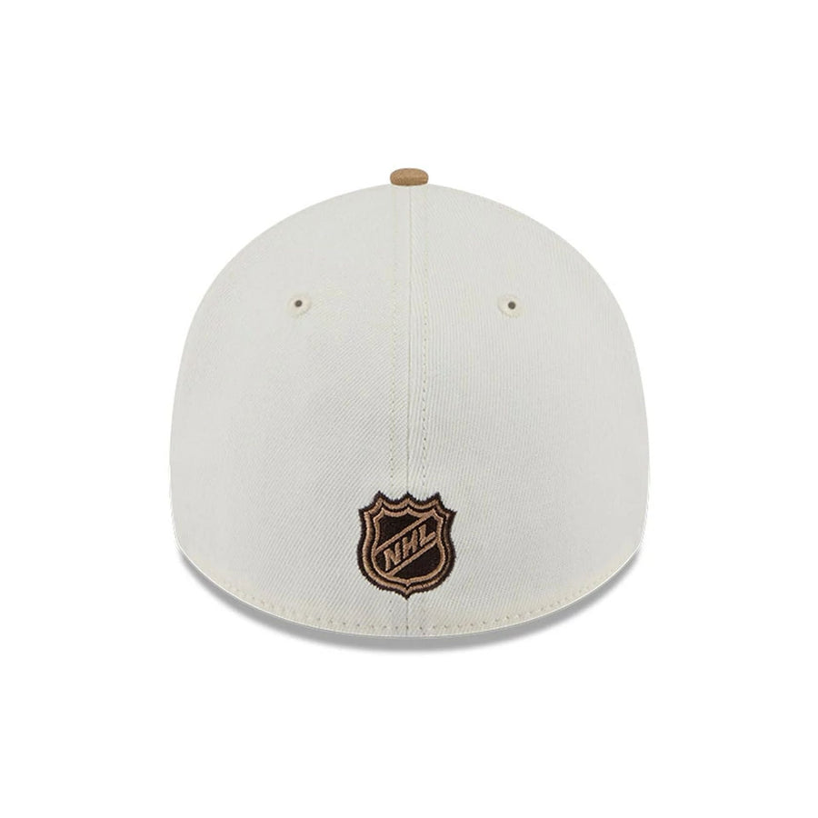 Pictured is this NHL Sandy Bay Anaheim Ducks 39THIRTY A-Frame Stretch Fit cap in white. 7