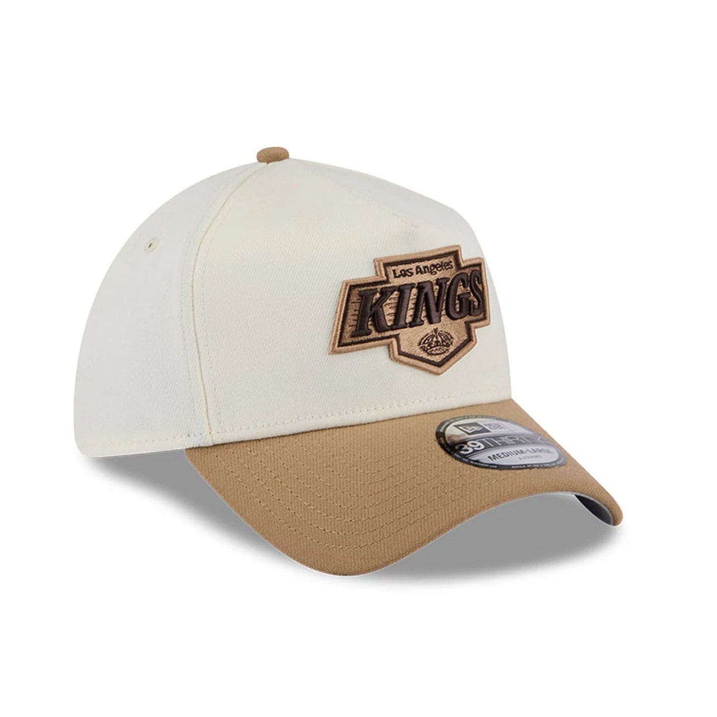 Pictured is this NHL Sandy Bay LA Kings 39THIRTY A-Frame Stretch Fit cap in white. 4