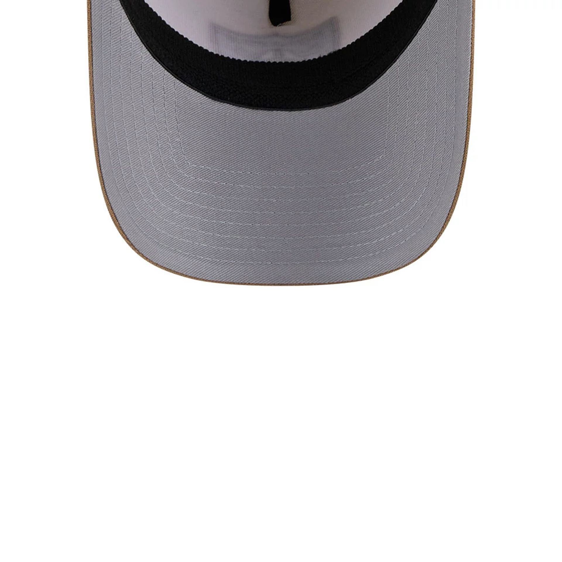 Pictured is this NFL Sandy Bay Las Vegas Raiders 39THIRTY A-Frame Stretch Fit cap in white. 2