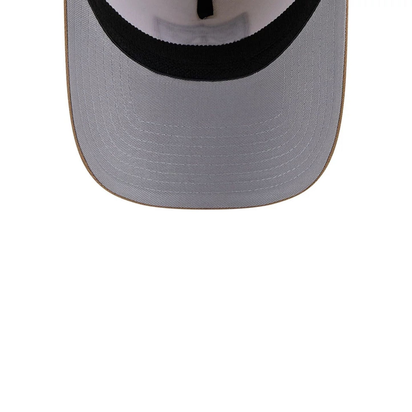 Pictured is this NFL Sandy Bay Las Vegas Raiders 39THIRTY A-Frame Stretch Fit cap in white. 2
