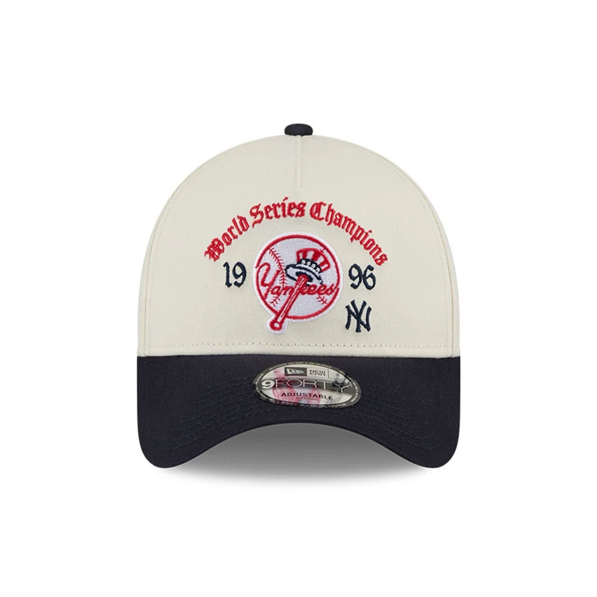 Pictured is this MLB Old English New York Yankees 9FORTY A-Frame cap in white. 3