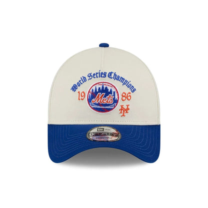 Pictured is this MLB Old English New York Mets 9FORTY A-Frame cap in white. 3