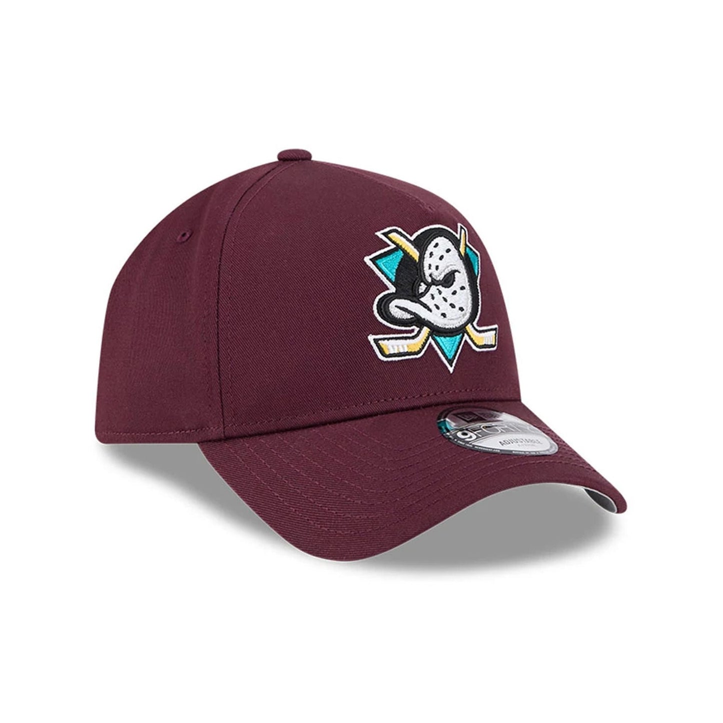 Pictured is this NHL Retro Anaheim Ducks 9FORTY A-Frame cap in dark purple. 4