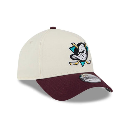 Pictured is this NHL Retro Anaheim Ducks 9FORTY A-Frame cap in white. 4