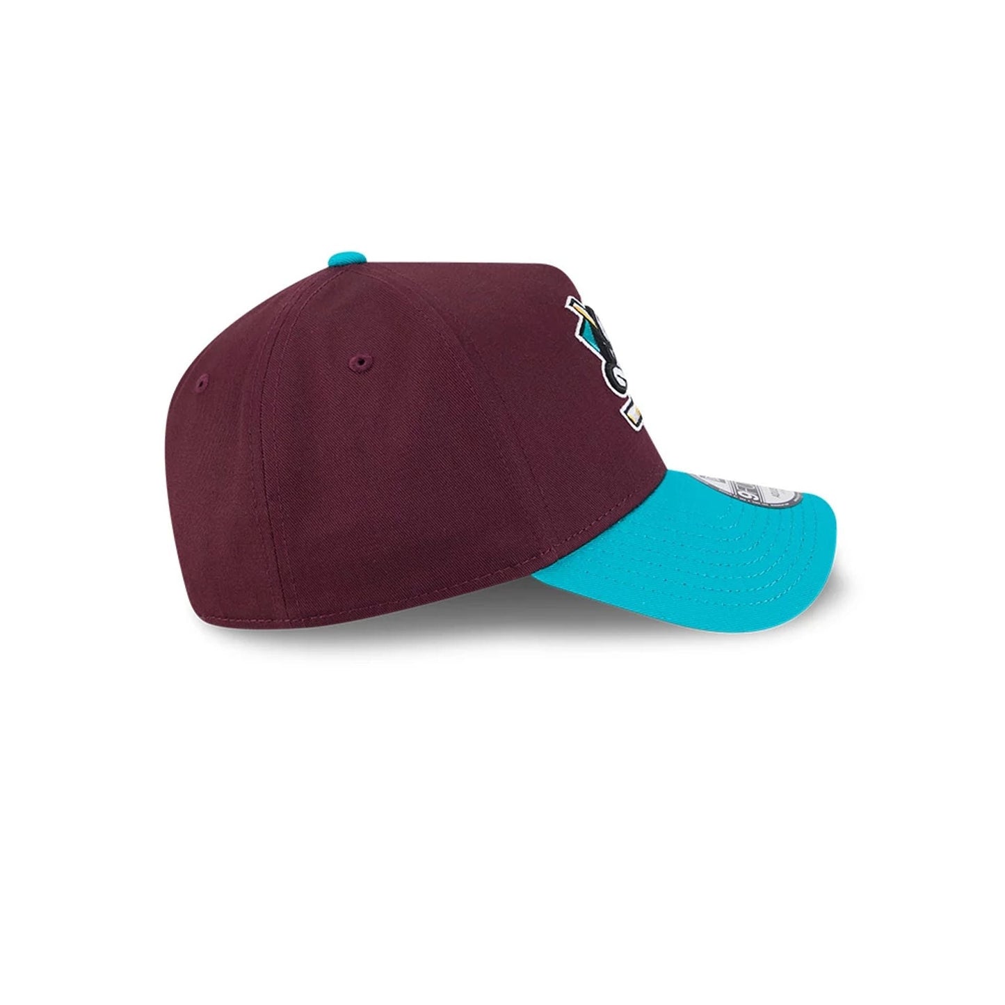 Pictured is this NHL Retro Anaheim Ducks 9FORTY A-Frame cap in burgundy. 6